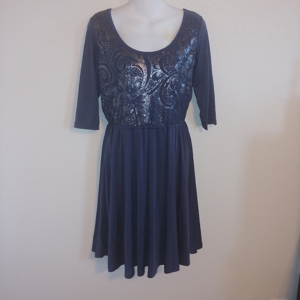 Roper western fit and Flare sequin Embellished dre